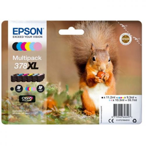 EPSON Multipack 6-colours 378XL Claria Photo HD Ink ARDILLA , Epson , EPSC13T37984010 , 8715946646497